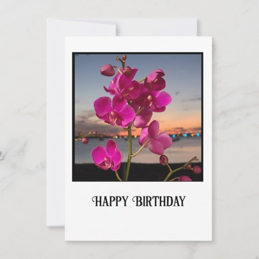 Carte de voeux pour l'anniversaire des orchidées (Devant)