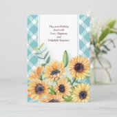 Carte de voeux pour l'anniversaire des tournesols (Debout devant)