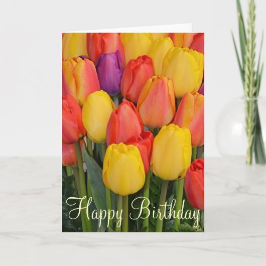 Carte de voeux pour l'anniversaire des tulipes de (Devant)