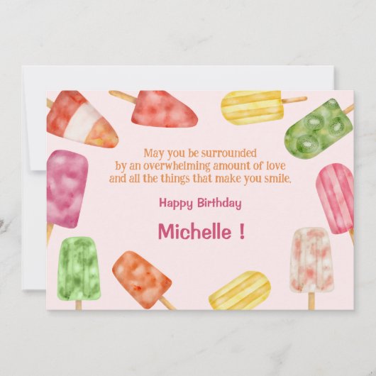 Carte de voeux pour l'anniversaire d'été Watercolo (Devant)