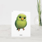 Carte de voeux pour l'anniversaire d'oiseaux verts (Dos)