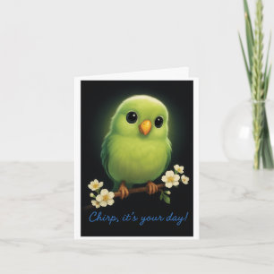 Carte de voeux pour l'anniversaire d'oiseaux verts