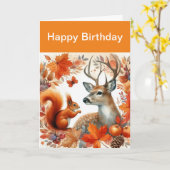 Carte de voeux pour l'anniversaire du Cerf et du F (Fleur jaune)