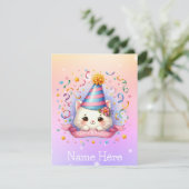 Carte de voeux pour l'anniversaire du chat Kitty C (Debout devant)