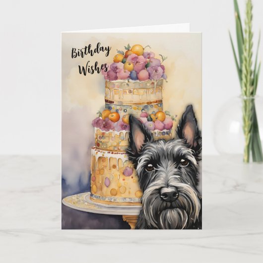 Carte de voeux pour l'anniversaire du chien écossa (Devant)