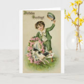 Carte de voeux pour l'anniversaire du garçon irlan (Fleur jaune)