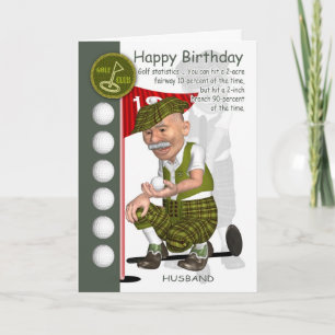 Carte de voeux pour l'anniversaire du mari Golfer 