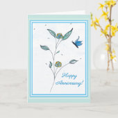 Carte de voeux pour l'anniversaire du papillon ble (Fleur jaune)