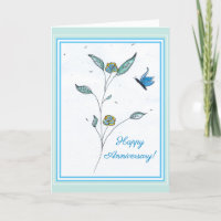 Carte de voeux pour l'anniversaire du papillon ble