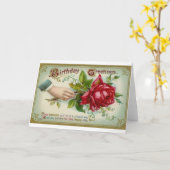 Carte de voeux pour l'anniversaire du Rose victori (Fleur jaune)