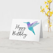Carte de voeux pour l'anniversaire d'un colibri (Fleur jaune)