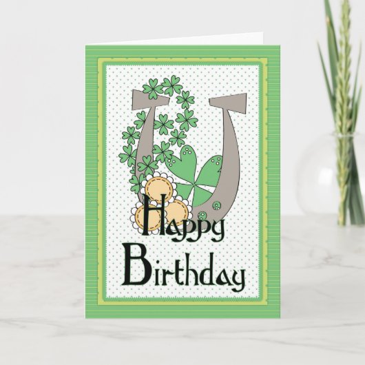Carte de voeux pour l'anniversaire irlandais Lucky (Devant)