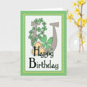 Carte de voeux pour l'anniversaire irlandais Lucky (Fleur jaune)