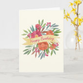 Carte de voeux pour l'anniversaire joyeux (photo O (Fleur jaune)