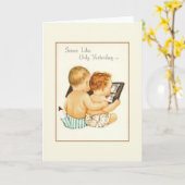 Carte de voeux pour l'anniversaire vintage (Fleur jaune)