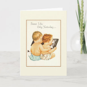 Carte de voeux pour l'anniversaire vintage