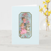 Carte de voeux pour l'anniversaire vintage (Fleur jaune)