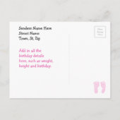 Carte de vœux pour l'annonce de l'arrivée d'un nou (Dos)