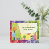 Carte de voeux pour l'annonce d'une nouvelle maiso (Debout devant)