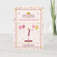 Carte de vœux pour le 1er anniversaire de Ma Petit