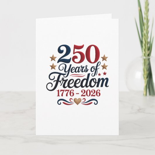 Carte de vœux pour le 250e anniversaire de l'Améri (Devant)