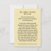 Carte de vœux pour le 25e anniversaire d'ordinatio (Dos)