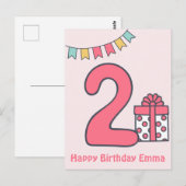 Carte de vœux pour le 2ème anniversaire de jolis e (Devant / Derrière)
