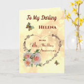 Carte de voeux pour le 5e anniversaire de l'épouse (Fleur jaune)