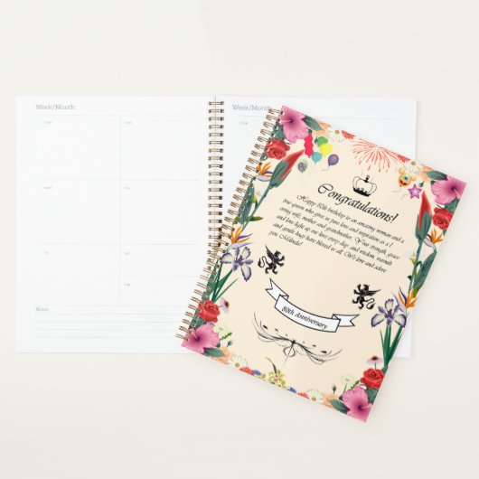 Carte de voeux pour le 80e anniversaire de Melinda (Devant avec enveloppe)