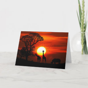 Carte de voeux pour le coucher de soleil en Afriqu