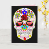 carte de voeux pour le crâne mexicain (Fleur jaune)