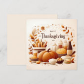 Carte de voeux pour le dîner de Thanksgiving (Devant / Derrière)