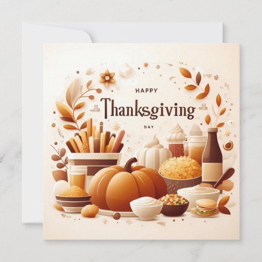 Carte de voeux pour le dîner de Thanksgiving (Devant)