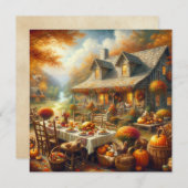 Carte de voeux pour le dîner de Thanksgiving (Devant / Derrière)