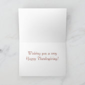 Carte de voeux pour le dîner de Thanksgiving vinta (Intérieur)