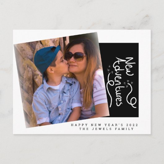 Carte de vœux pour le Nouvel An 2022 avec lettrage (Devant)