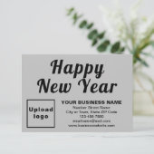 Carte de voeux pour le Nouvel An gris petit plat (Debout devant)