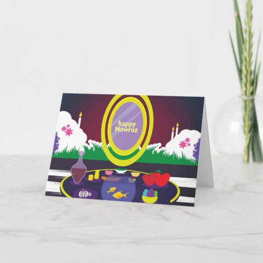 Carte de vœux pour le Nouvel An persan Nowruz (Devant)