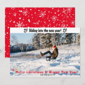 Carte de vœux pour le Nouvel An qui glisse (Devant / Derrière)