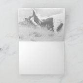 Carte de voeux pour le poulain couché "Field of Dr (Intérieur)