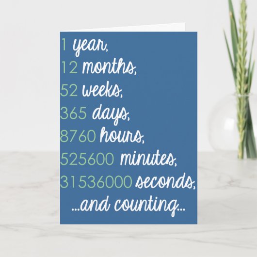 Carte de voeux pour le premier anniversaire (Devant)