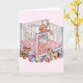 Carte de voeux pour le premier anniversaire du béb (Fleur jaune)