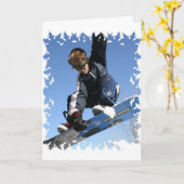 Carte de voeux pour le snowboard pour adolescents (Fleur jaune)