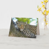 carte de voeux pour léopard d'arbre (Fleur jaune)
