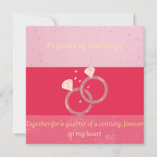 Carte de vœux pour les 25 ans de mariage – Argent