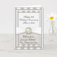Carte de voeux pour les 30 ans de mariage en damas