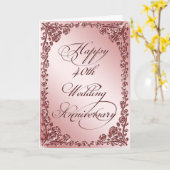 Carte de vœux pour les 40 ans de mariage (Fleur jaune)