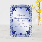 Carte de voeux pour les 45 ans de mariage - Saphir (Fleur jaune)