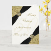 Carte de voeux pour les 50 ans de mariage en damas (Fleur jaune)