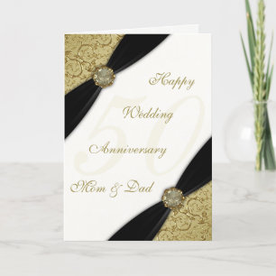 Carte de voeux pour les 50 ans de mariage en damas